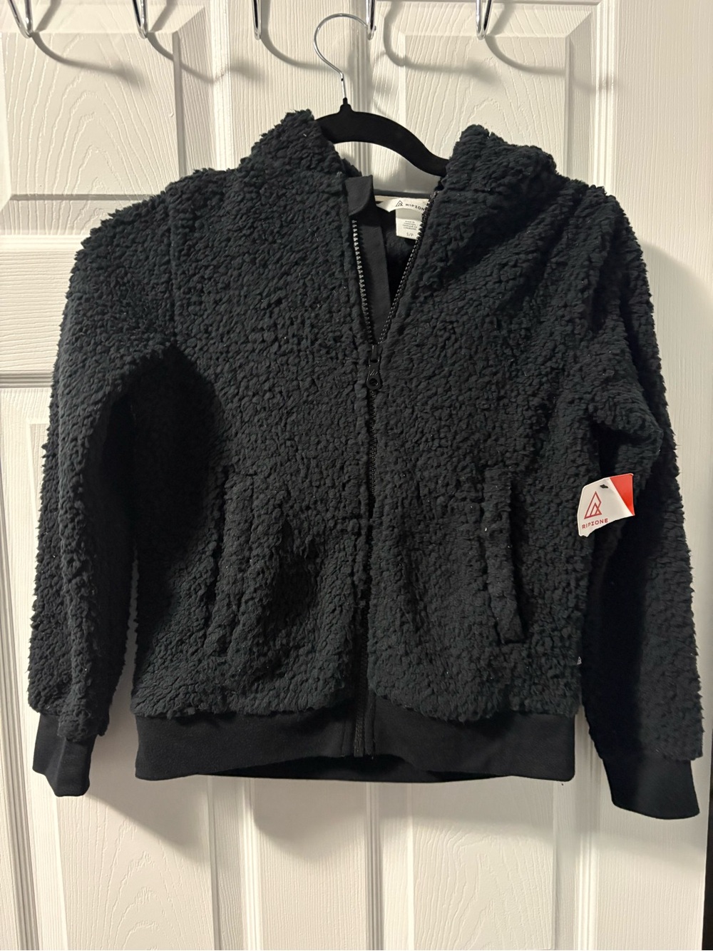 Ripzone Black Sherpa Zip Hoodie for Kids - Cozy Layering Jacket